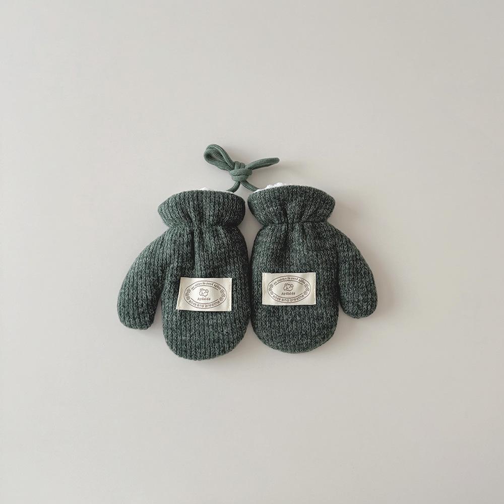 Fashion Baby Mittens Cute Floral Print Lace Winter Mittens for Girl Warm Plush Lined Thermal Toddler Kids Mittens