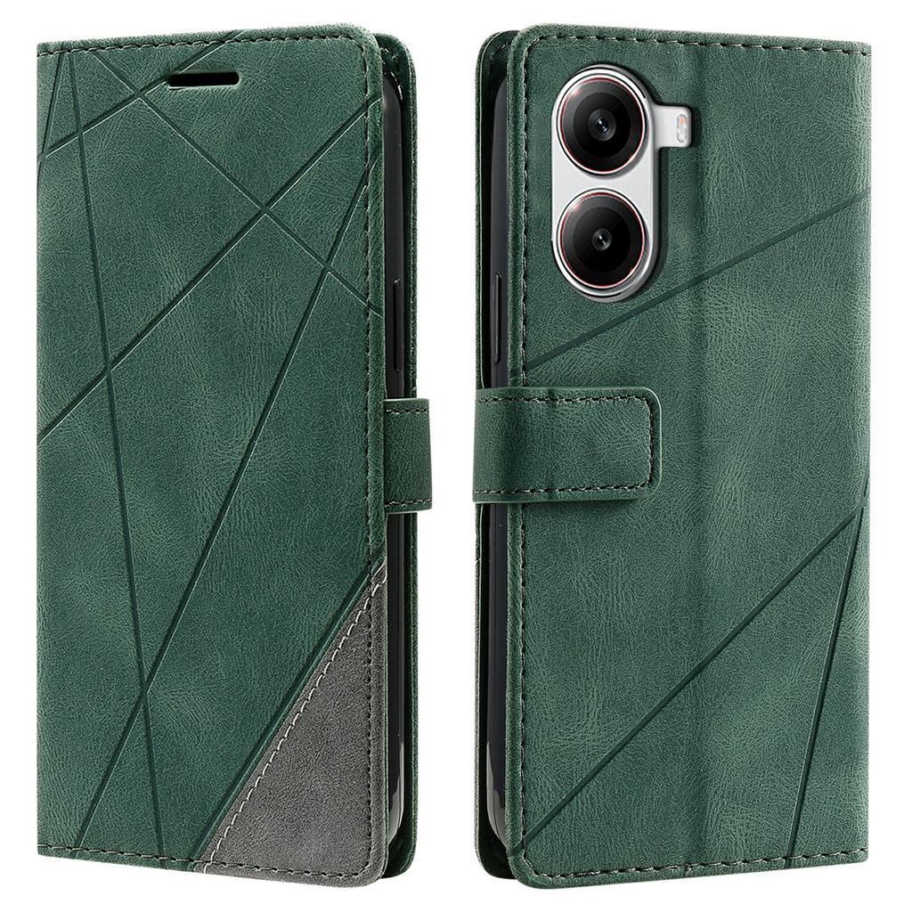 Для Xiaomi Redmi Turbo 4 5G/Poco X7 Pro 5G Чехол с тиснеными линиями, из ПУ кожи, с отделкой, кошелек, чехол для телефона