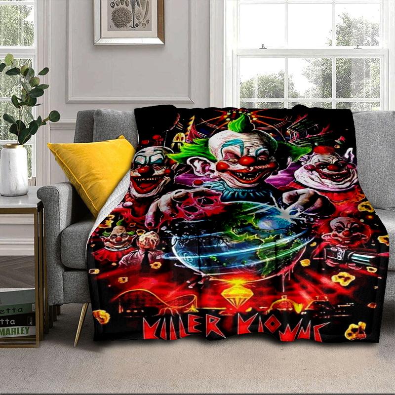 Clown Horror Blanket Flannel Blanket for bed, sofa, Camping, Hiking, Picnic Essentials, gift for family Fan gifts