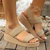 Fashion Women Wedge Sandals Summer Comfort Thick Sole Beach Shoes Woman 2025 Fashion Leopard Print Lightweight Platform Sandals Women