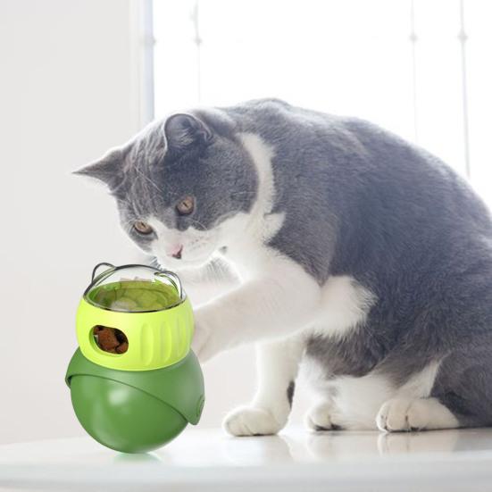 Дозатор лакомств для кошек, интерактивная игрушка-головоломка, кормушка-головоломка, сова с автоматическим балансированием, протекающая медленная кормушка для дрессировки кошек в помещении