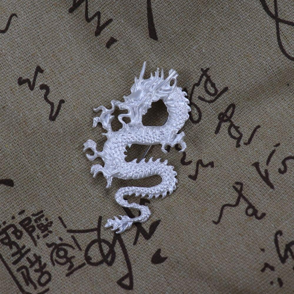 Style Zinc Zinc Alloy Legend Animal Lapel Pins Vintage Men Brooch Metal Dragon Badge Suit Coat Collar Pins