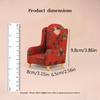 Doll Miniature Sofa Armchair Couch Vintage Accent Chair Cloth Material Realistic Design