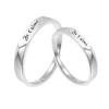 Adjustable Classic Couple Rings Set Rhodium/Gold Plated Brass Open Rings with Zircon Flower Design for Lovers