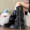 Spice Girl Thick-soled Piled Pants Tube Boots Women's 2025 New Small Man But Knee Boots Side Zipper Tall Knight Boots