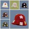 Crochet Flower Knitted Hat Korean Style Bucket Hat Cute Beanies Hat  Girls