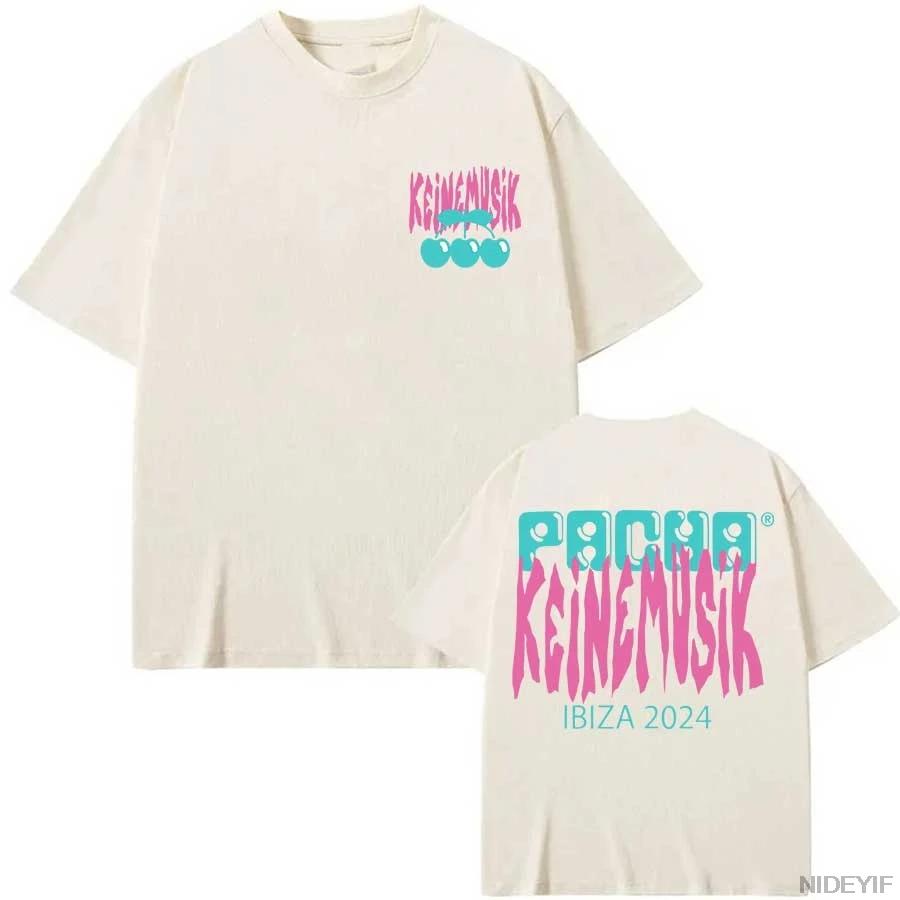Летняя футболка Keinemusik X Pacha для мужчин и женщин, модная хлопковая футболка с коротким рукавом, хип-хоп топы, уличная одежда Cherry