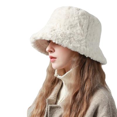 Шляпа с большой головой, женская зимняя теплая корейская шапка, осенне-зимняя плюшевая бархатная шляпа-чаша