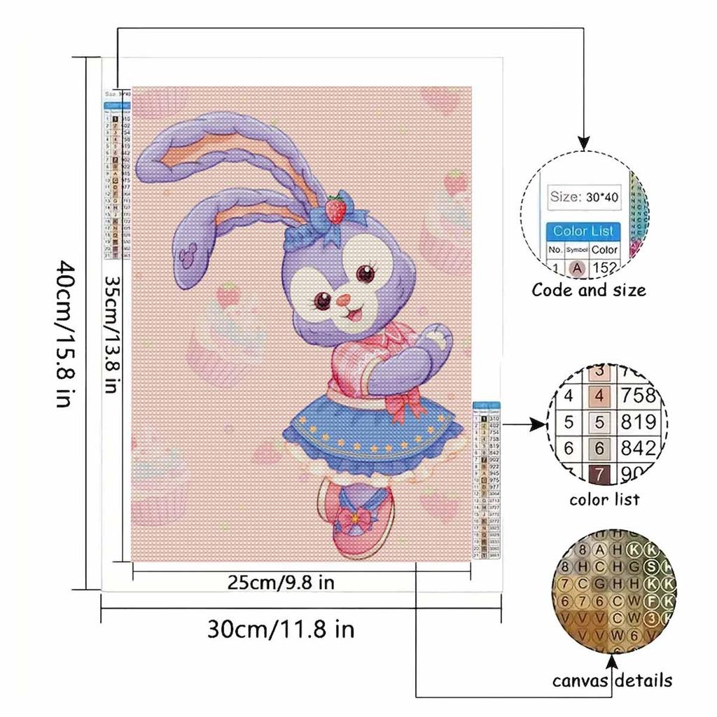 DIY Diamond Painting A Cute Little Rabbit Cross Stitch Kit Mosaic Art Diamond Painting Full Circle Diamond Home Decoration