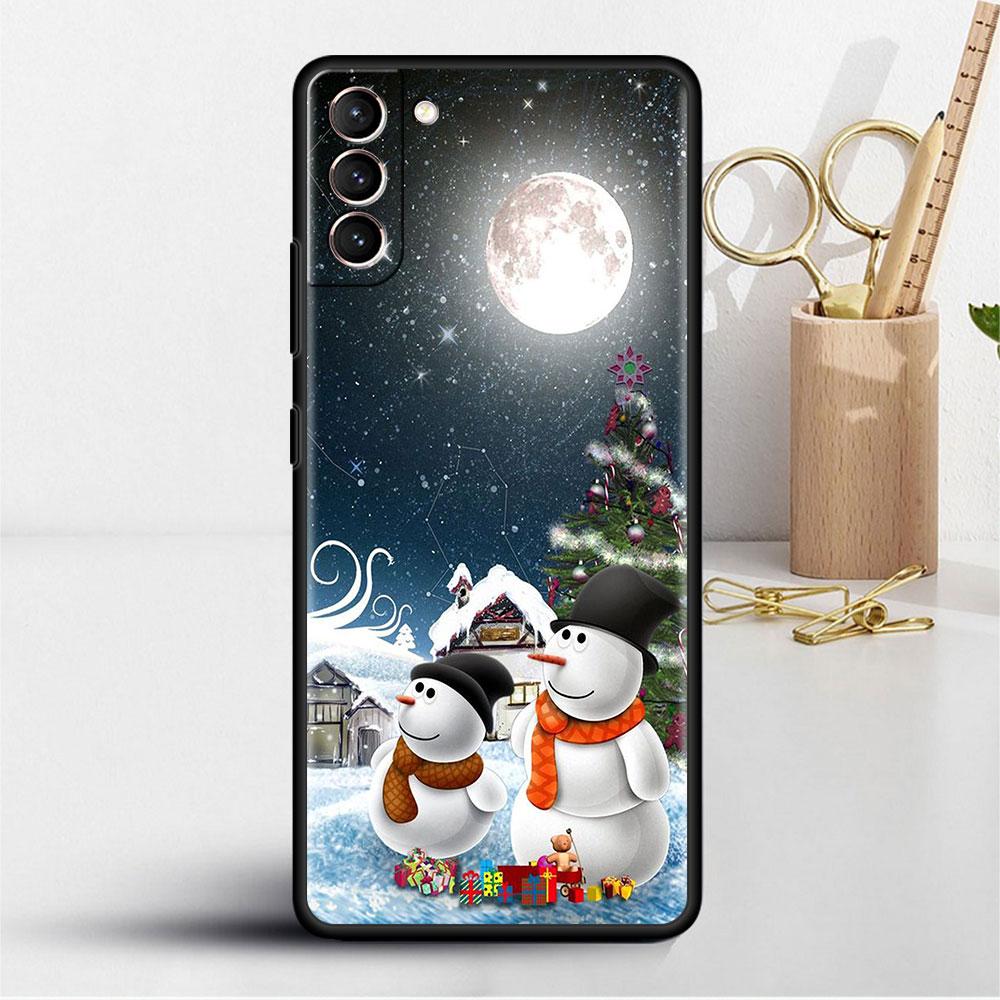 Мультяшный снеговик Рождественский мягкий чехол для Samsung Galaxy S22 S20 FE S21 S10 S9 Plus S8 Note 20 Ultra 10 Lite чехол для телефона