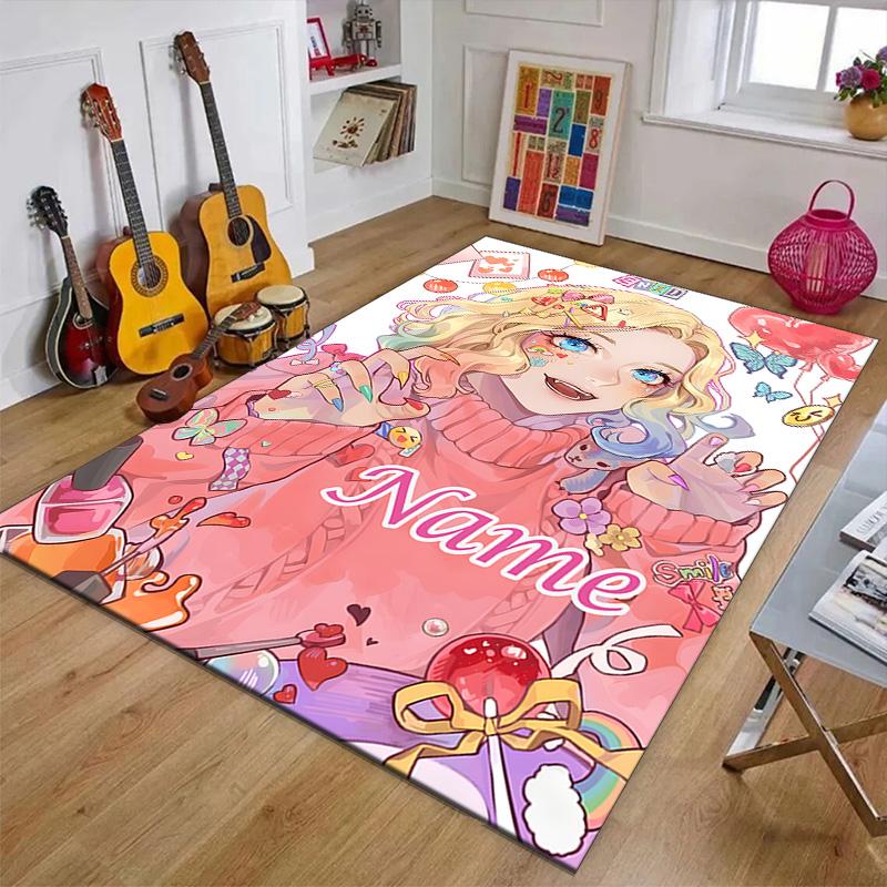 Custom Addams Family Wednesday Mat Personalized Name, Polyester Washable Indoor Entryway Rug, Gift for Christmas, Easter, Thanksgiving Day
