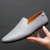 Модные мужские туфли slip on England Дышащие мужские мокасины из натуральной кожи Удобная обувь для мужчин Легкие мужские мокасины slip on