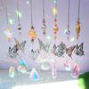 Crystal Windchimes Sun Catcher Silver Butterfly Hanging Pendant Jewelry Rainbow Chase Home Garden Window Curtain Wedding Decora