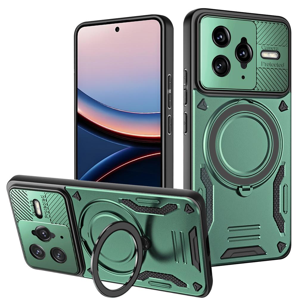 Роскошный Высококачественный Магнитный Чехол-Броня Для Xiaomi POCO F7 UItra С Кольцом-Подставкой Защитный Бампер