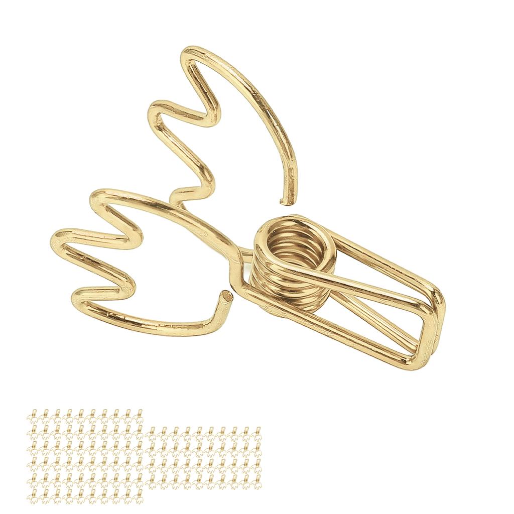 100Pcs Paper Clamps Metal Hollow Strong Clamping Force Crown Shape Tail   Clips for   School Home