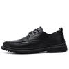 British Style Split Leather Men's Casual Business Lace Up Moccasin Shoes Comfortable Non Slip Fashion Black Dress Formal Casual Leather Shoes