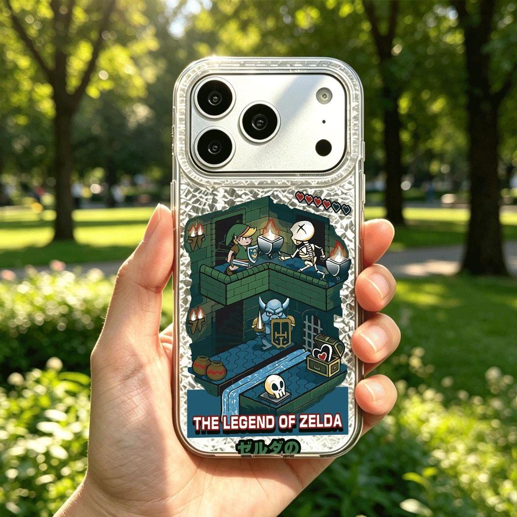 Case for iphone XR XS Max 16 Plus Air 17 Pro 18 Pro Max 11 15 12 13 14 Adventure Game Scene Shattered Airbag Shockproof Cover