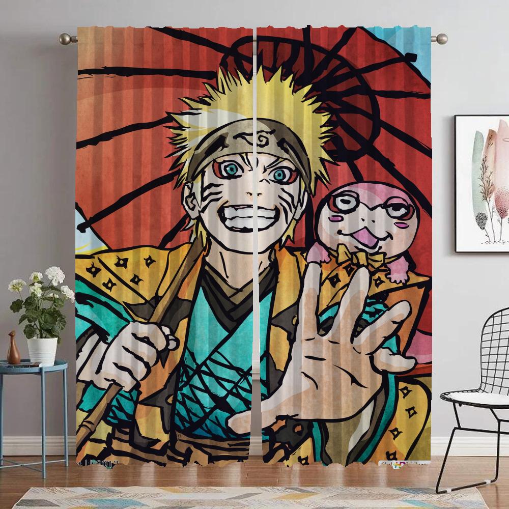Narutos Home Interior Curtains for Camera Modern Living Room Curtains 2 Pieces Halloween Decoration Blackout Curtain Shades
