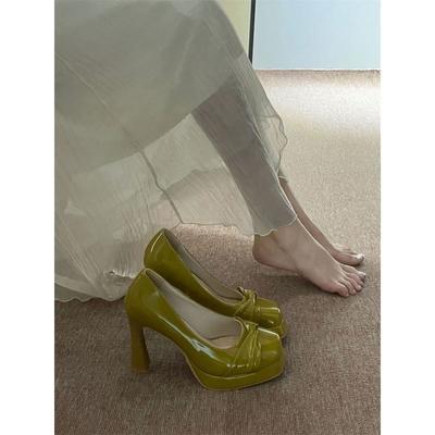 Туфли на высоком каблуке в сказочном стиле, женские, нишевый дизайн, чувство 2025, весна и лето, новые, тонкий каблук, квадратный носок, нежный ветер, вечерние туфли, одинарные туфли