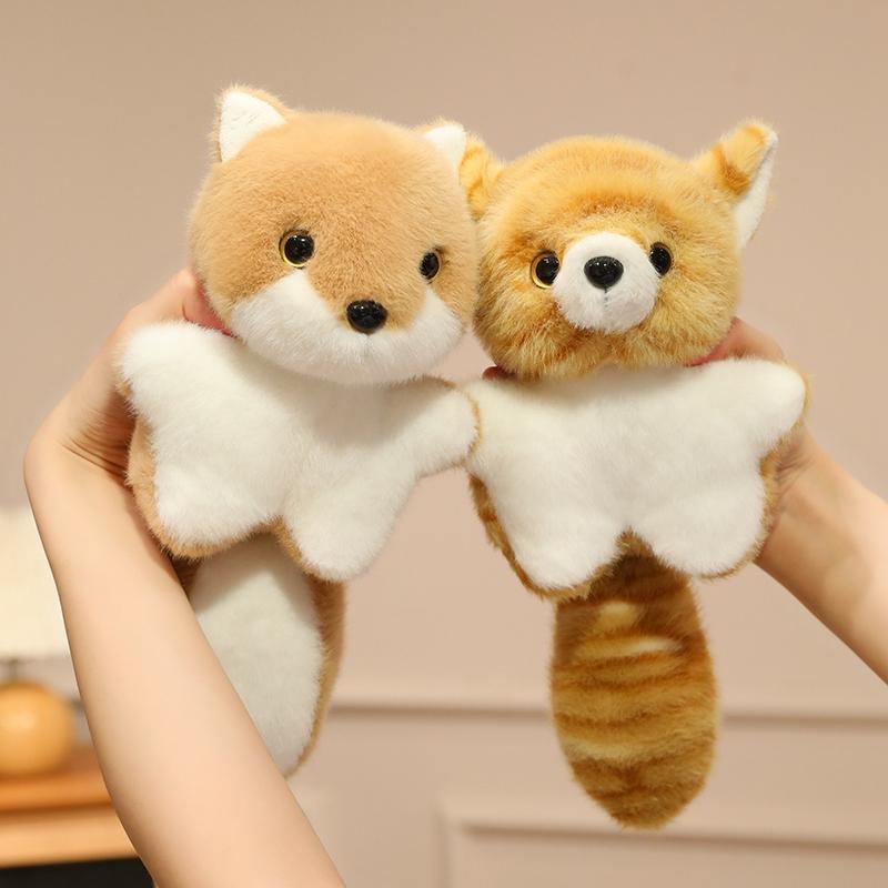 16cm Large Fluffy Tail Lovely Animals Stuffed Raccoon Cat Fox Palm Plush Soft Gifts