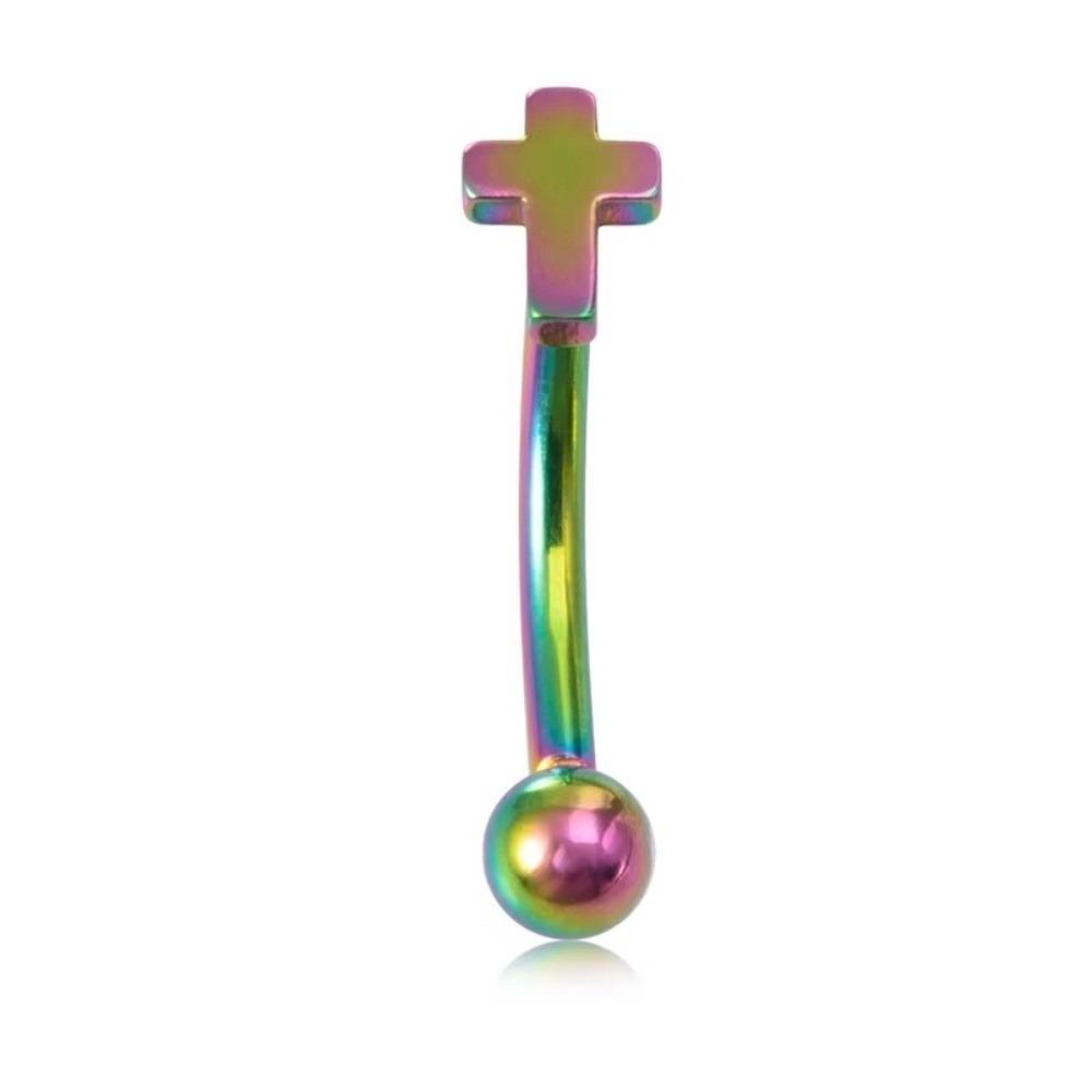 Star Curved Eyebrow Sticks Stainless Steel Punk Body Jewelry  All-gender
