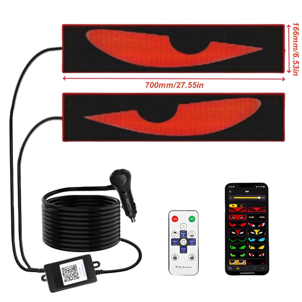 Светодиодные глаза для лобового стекла Анимированные светящиеся автомобильные глаза Гибкий светодиодный дисплей Программируемые гибкие светодиодные знаки Светодиодный экран для автомобиля