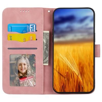 DIERFENG DF-03 Чехол с тиснением линий для Realme 11 Pro 5G Кожаный кошелек Подставка Мобильный чехол