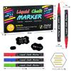 Shuttle Art Chalk Markers for Liquid Chalk Set with Pen Tips and Adhesive for LED and Offices Blackboards, Pens, 24-Color Labels, Water-Erasable,