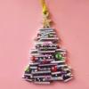 Reading Vintage Book Christmas Ornament Acrylic Craft Colorful Stacked Book Hanging Ornament Christmas Tree Decorative Props Holiday Party Home