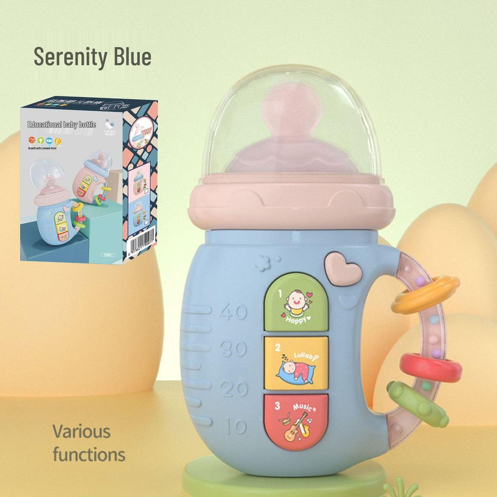 Bilingual Baby Teether Toy with Soothing Sounds & Storytelling Functions
