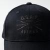 AVIREX ARMY Military Embroidered 6-Panel Low Cap Baseball Cap Hat Men's Full Cap (JP, Alphabet, Free Size, US BASE black)