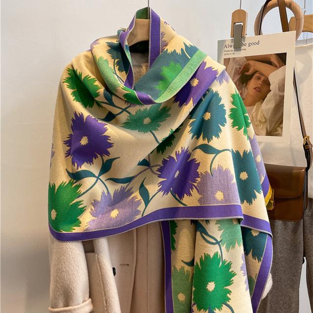 Осенне-зимний шарф для женщин, пашминовые шали и палантины, кашемировое одеяло, теплые толстые палантины для женщин, для активного отдыха, Bufanda 2023, новый принт