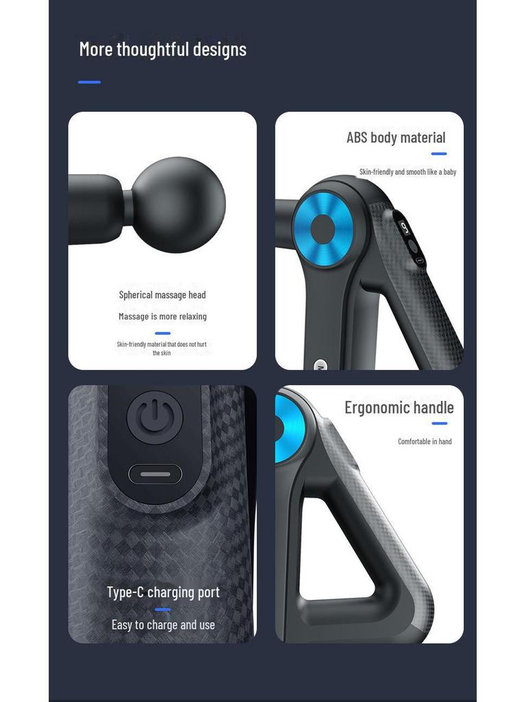 8891 Компактный треугольный USB-пистолет для массажа фасций с электрической мышечной релаксацией