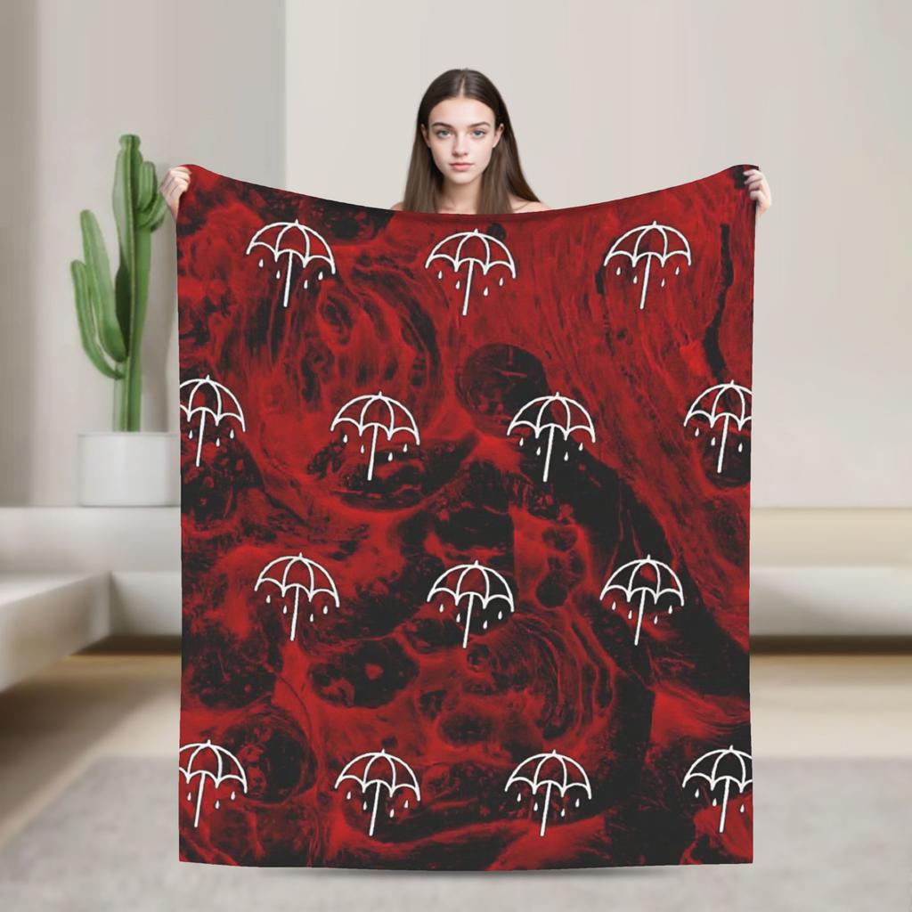 BMTH Bring Me The Horizon  Warm Soft Blanket  Picnic Plush Bedding Throws Pattern Outdoor Flannel Bedspread Sofa Bed Cover