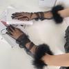 Summer Feather Gauze Thin Sunscreen Long Gloves Personality Tulle Sheer Bride Wedding Gloves Party Accessories