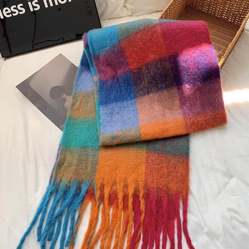 Knitted Scarf Thickened Warm Scarf Women's Winter High-end Warm Scarf Scarf Shawl