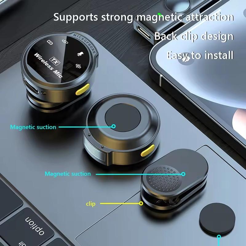 Wireless Lavalier Bluetooth Microphone Portable Audio Video Recording Mini Mic Noise Canceling For Gaming Phone Type-C PC Live