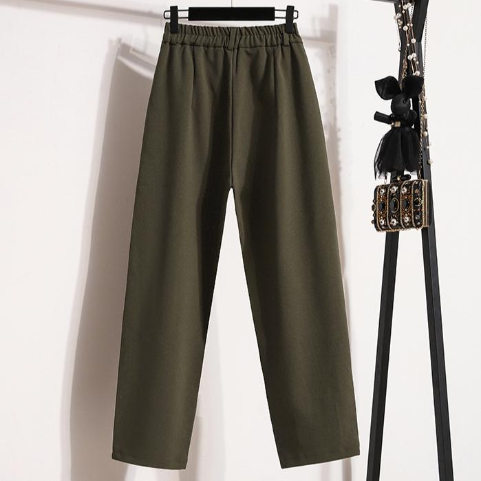 DIMANAF 2025 Большие размеры Осенние длинные брюки женские однотонные шаровары с высокой талией костюмные брюки повседневные свободные брюки новые большие размеры