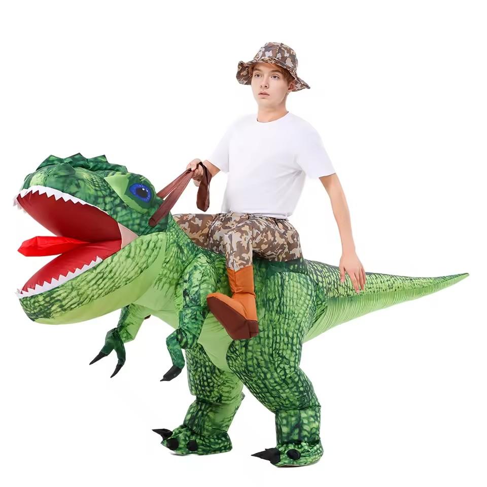1 шт. Хэллоуин Взрослые Надувной Костюм Динозавра T-Rex Косплей Смешные Надувные Костюмы Карнавал Рождество Тематическая Вечеринка