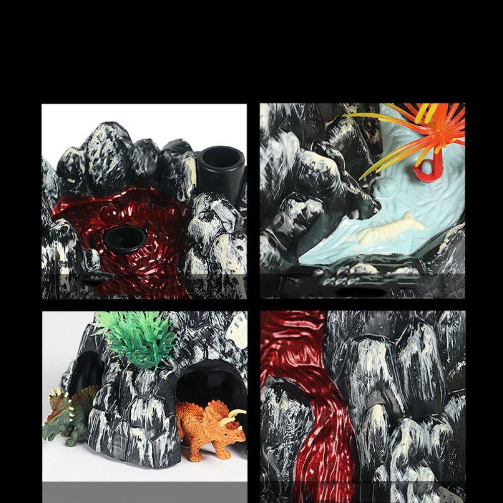 PVC Dinosaur Simulation Volcano Safety Material Volcano Simulation Scene Figure Kids Toys