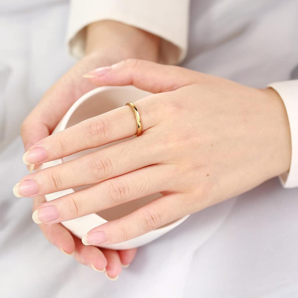 Популярный бренд Вольфрам Размер Прочный [Rockyu] Кольцо, 14, Мужское, Золото, 2 мм, Простой,