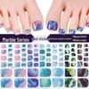 Zhengxiang Waterproof Toenail Stickers: Imitation Diamond, Marble Texture, Ombre Toe Nail Art.