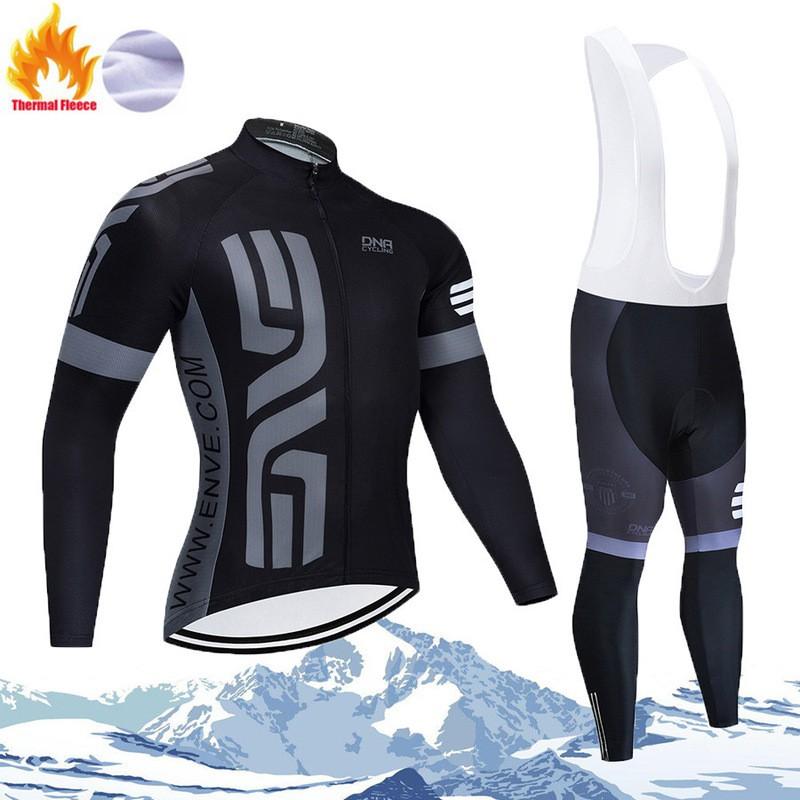 Winter Cycling Thermal Fleece Long Sleeve Set Men Women - Warm Breathable Bike Apparel