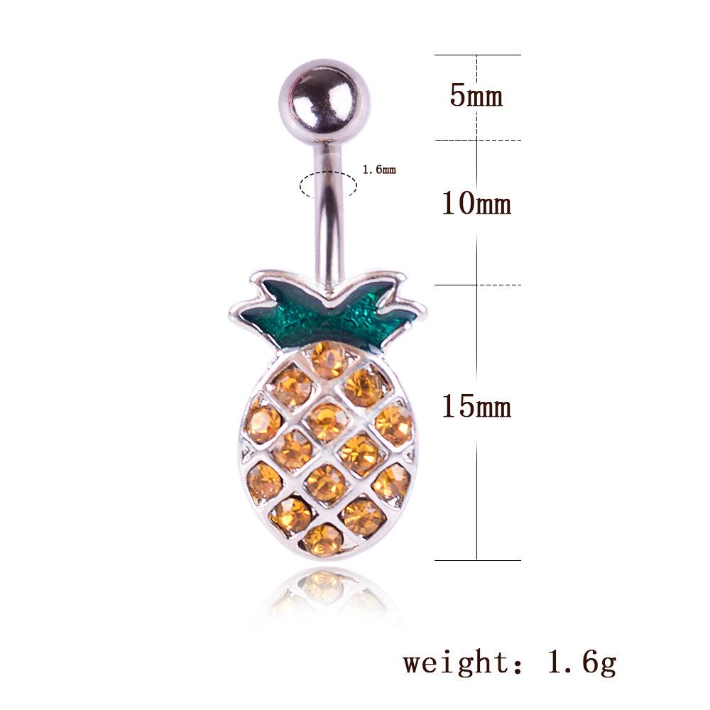 Summer New Product Puncture Jewelry Dripping Pineapple Belly Navel Nail Navel Buckle Accessories