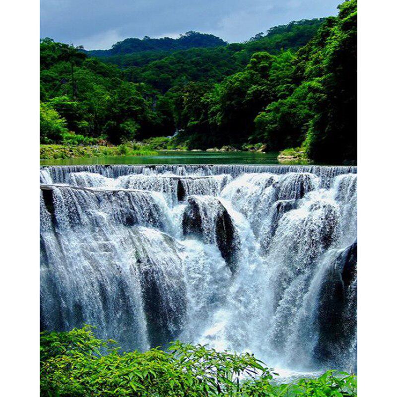 DIY 5D Алмазная картина Водопад Пейзаж Вышивка крестом Полный круглый дрель Пейзаж Алмазная вышивка Мозаика Домашний декор