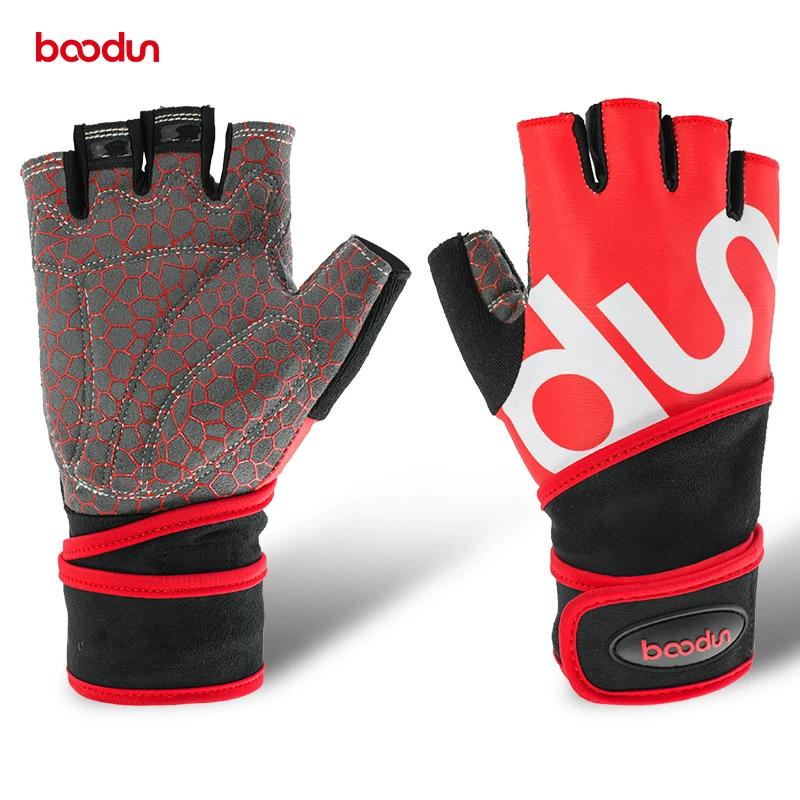 Boodun Fitness Gloves Men's Equipment Training Anti-Cocoon Sports Gloves with Wrist Guard Non Slip Half Finger Horizontal Bar Gloves