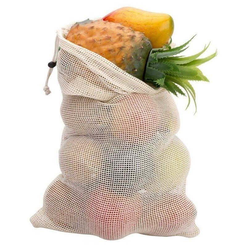 1Pcs/3Pcs(3Size) Reusable Product Bag Washable Environmentally Friendly Natural Cotton Mesh Bag