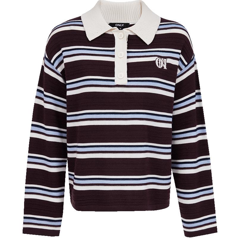 Only Женский полосатый свитер свободного кроя в стиле колледж на осень 2025 года