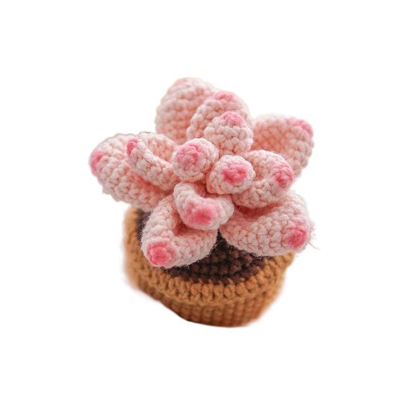 Hook Woven Dolls Finished Products Succulent Woven Flower Bouquets Knitted DIY Material Covers Beginner Sunflower Weaving Self-made