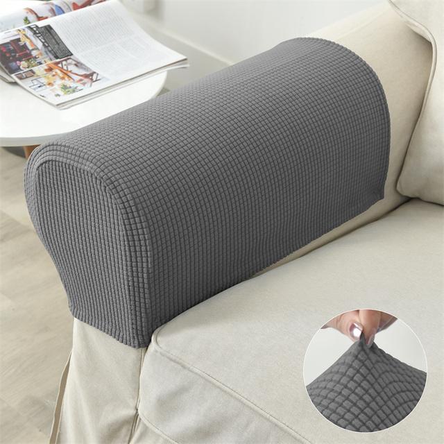 2 шт./компл., чехол на подлокотник для дивана, эластичный флисовый чехол для дивана, кресло, защита для рук, эластичный нескользящий съемный чехол для подлокотников
